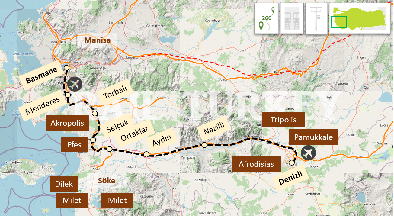 Izmir Denizli train route